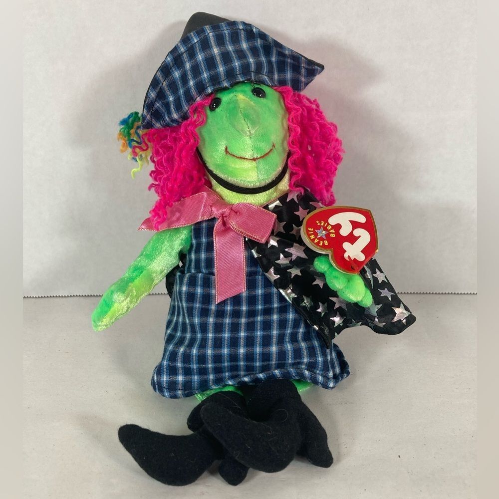 Scary the Witch 2000- TY Beanie Baby Retired Halloween Fall Plush Toy Hag Wiccan - Picture 10 of 10